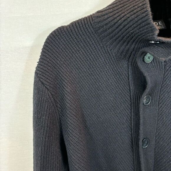 Men’s Joseph Abboud Black Wool Blend Button Down Cardigan Size Large - Picture 8 of 8